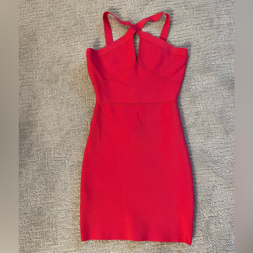 BCBGMaxAzria Red Halter Bodycon Mini Dress - Pre-Owned